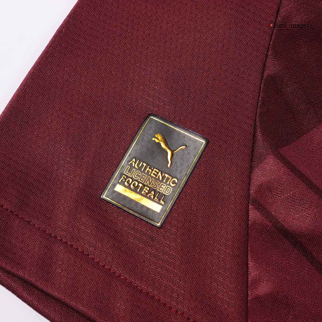 Męska Wysokiej jakości koszulka piłkarska Manchester City Third Away 2024/25 czerwona - Slim Fit - Topowe Koszulki Pilkarskie Sklep Internetowy