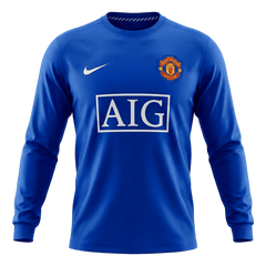 Męska Koszulka Retro Trzecia Wyjazdowa Manchester United 2008/09 z Długim Rękawem