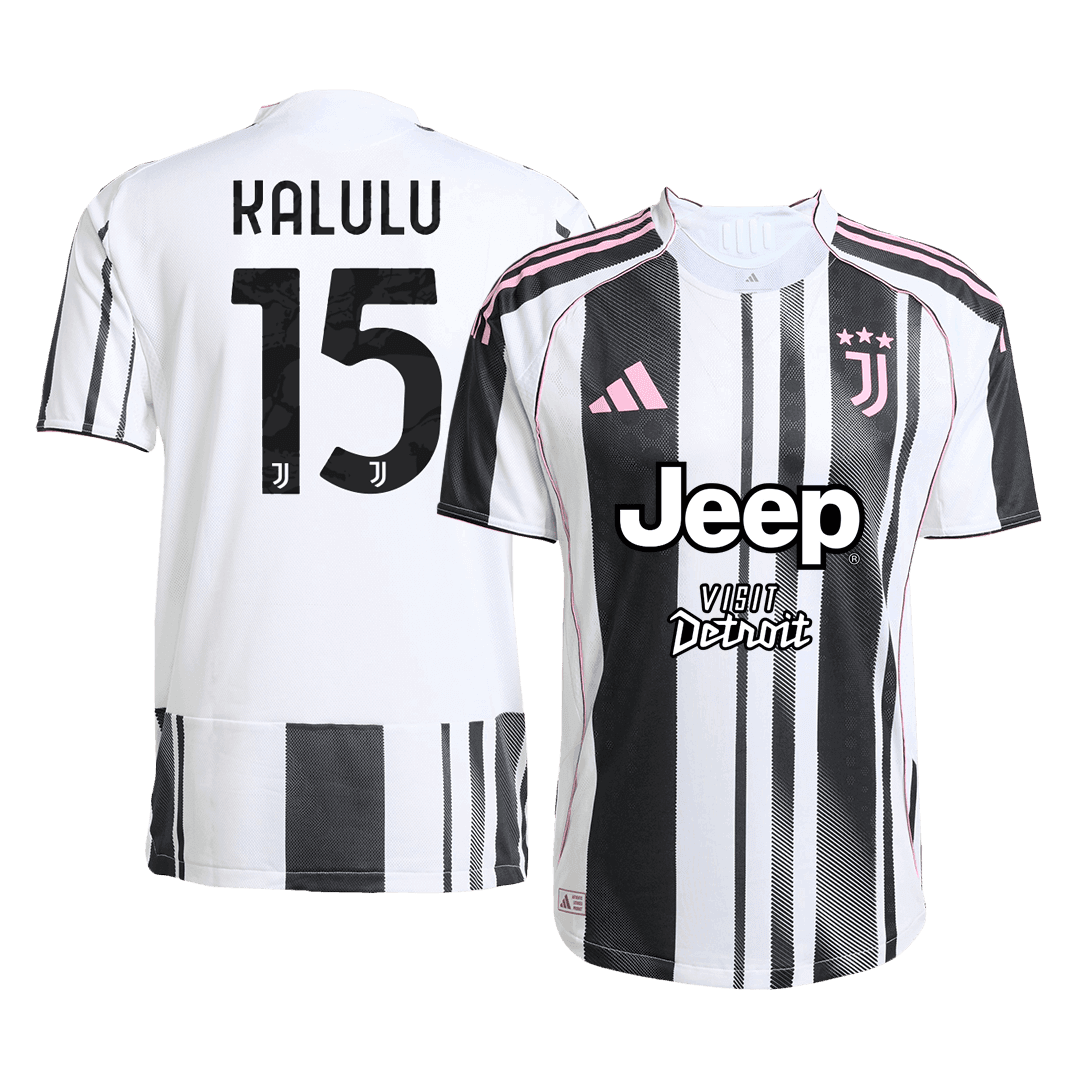 Męska Koszulka Domowa Juventus KALULU #15 Wersja Piłkarska 2025/26 - Slim Fit - Topowe Koszulki Pilkarskie Sklep Internetowy