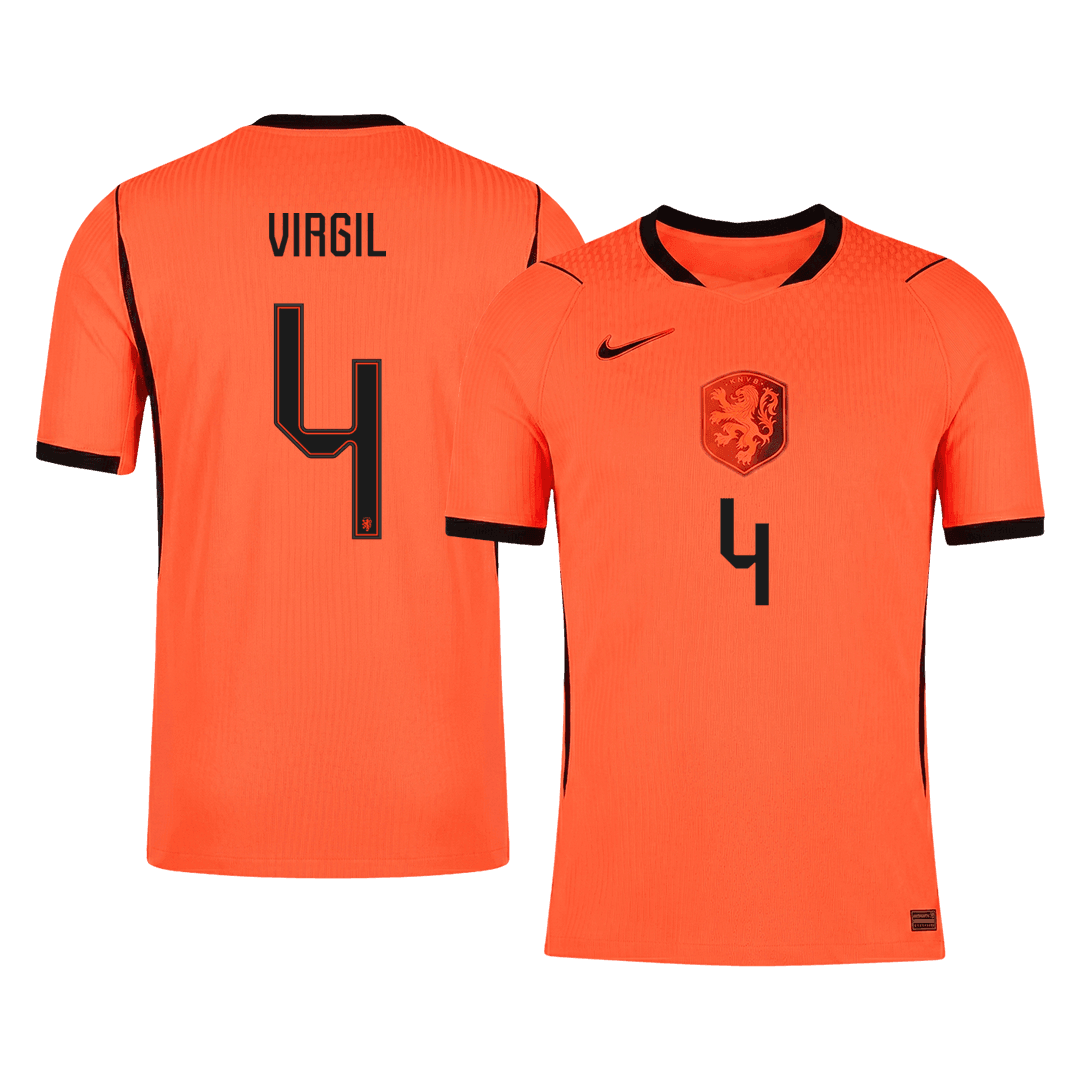 Męska koszulka Holandii domowa VIRGIL #4 wersja zawodnicza - Mundial 2026