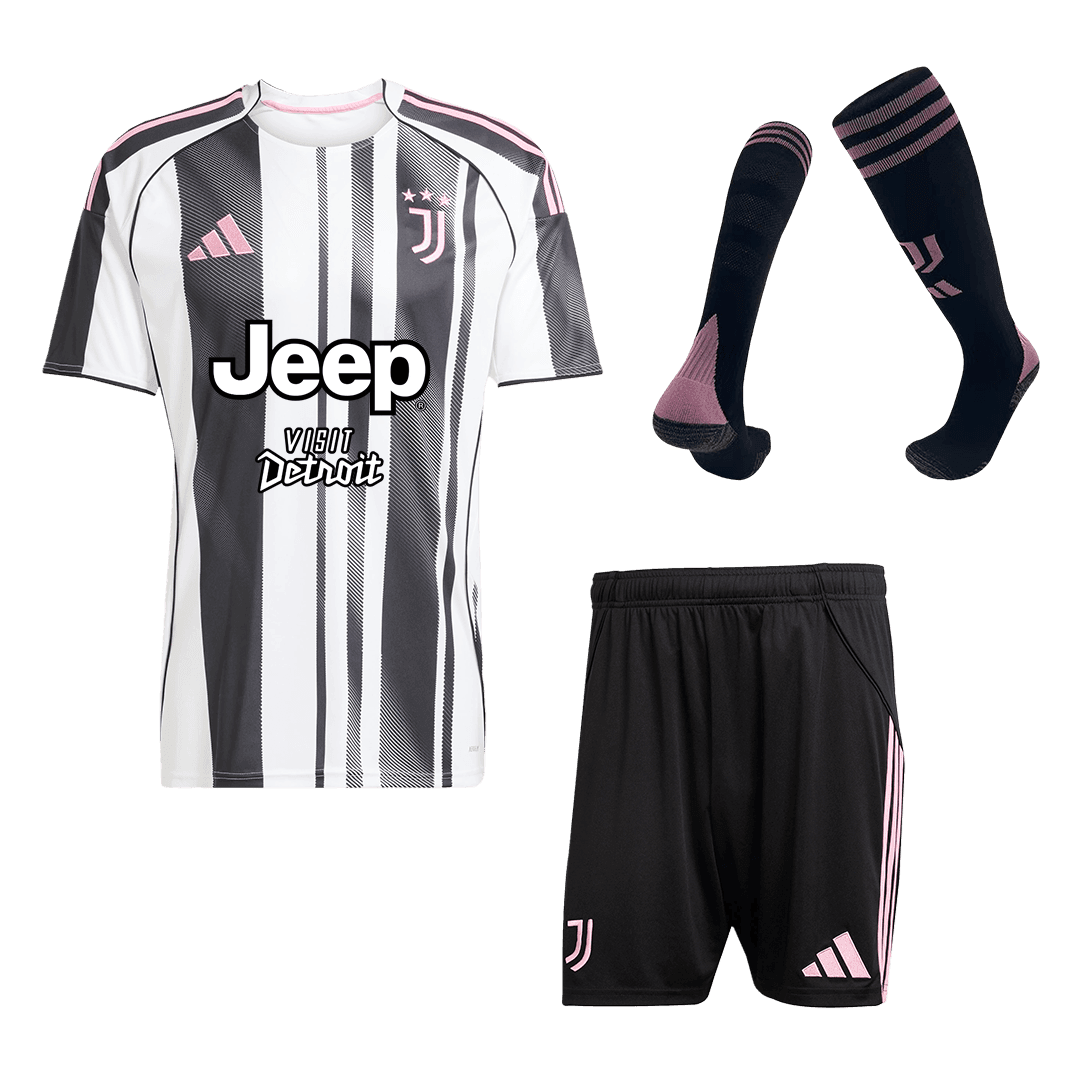 Męski Zestaw Domowa Juventus (Koszulka + Spodenki + Skarpety) 2025/26 - Topowe Koszulki Pilkarskie Sklep Internetowy