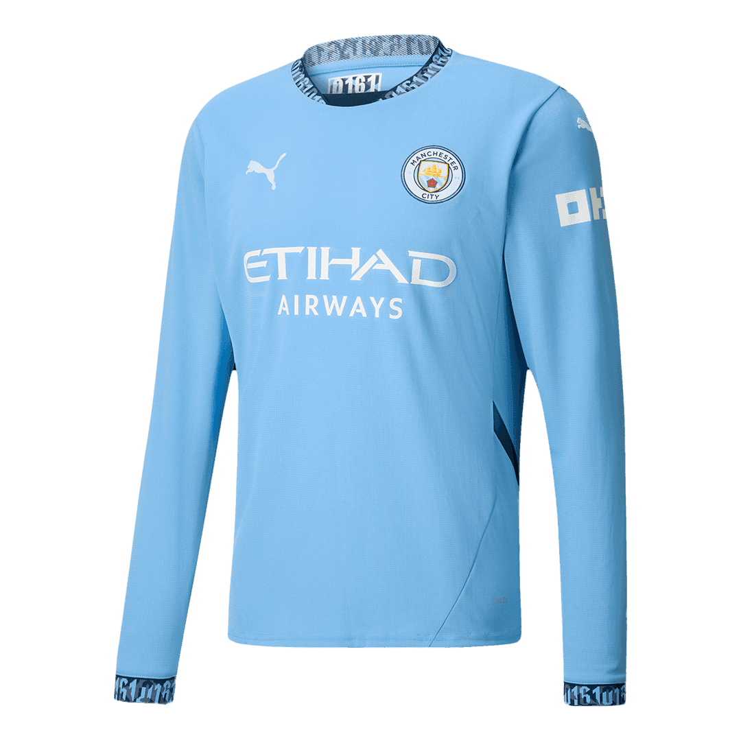 Manchester City Home Koszulka piłkarska z długim rękawem 2024/25 - Topowe Koszulki Pilkarskie Sklep Internetowy