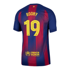 Męska Koszulka Domowa Barcelona ROONY #19 Wersja Piłkarska 2025/26 - UCL - Slim Fit