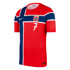 Męska koszulka Norwegii domowa SØRLOTH #7 wersja zawodnicza – Mundial 2026