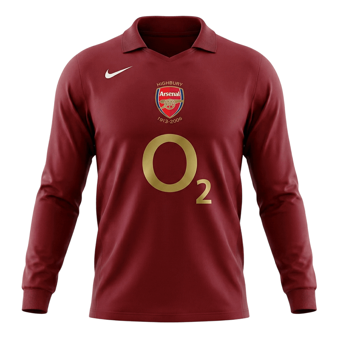 Męska Koszulka Retro Domowa Arsenal 2005/06 z Długim Rękawem