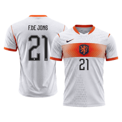 Męska koszulka Holandii wyjazdowa F.DE JONG #21 wersja zawodnicza - Mundial 2026