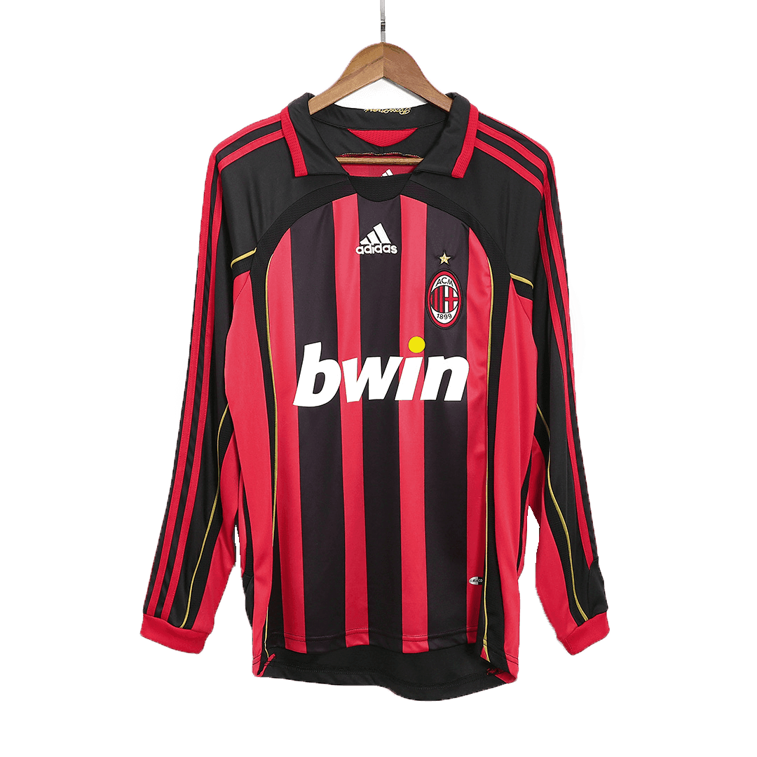 Męska koszulka piłkarska z długim rękawem Retro KAKA' #22 2006/07 AC Milan Home - Topowe Koszulki Pilkarskie Sklep Internetowy