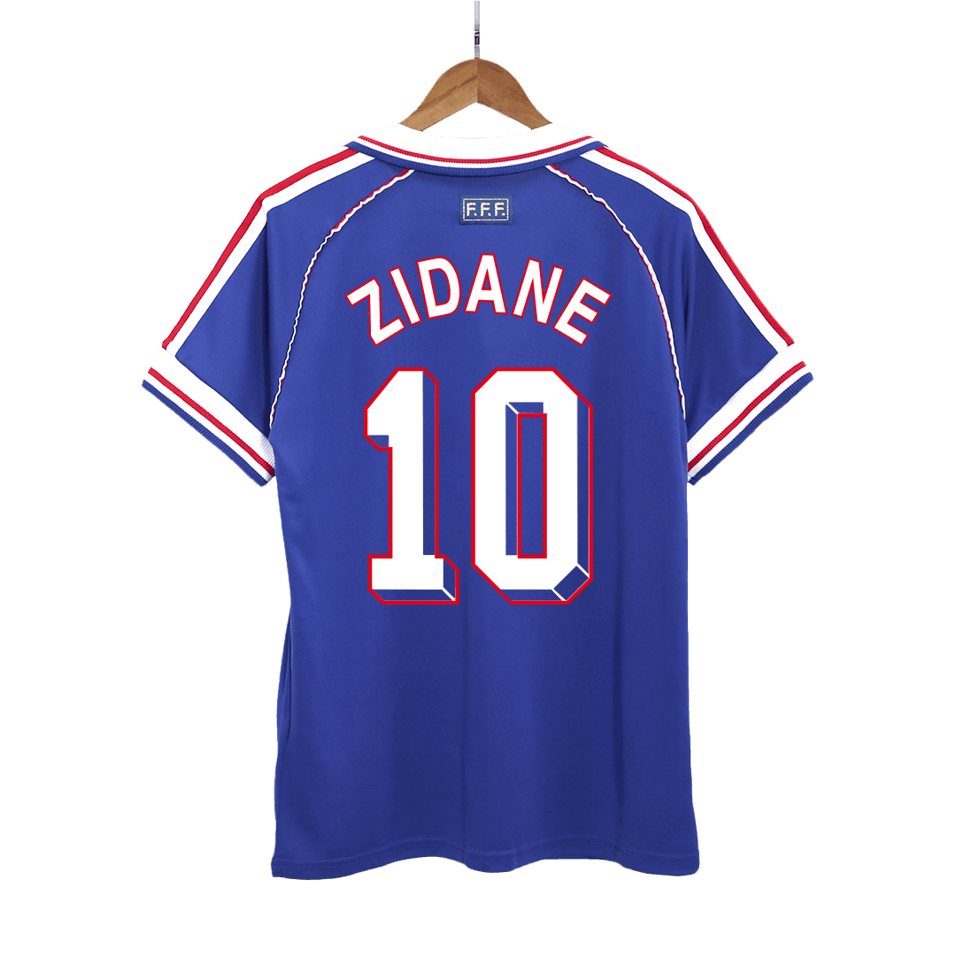 Męska Koszulka Retro Domowa France ZIDANE #10 1998 - World Cup - Topowe Koszulki Pilkarskie Sklep Internetowy
