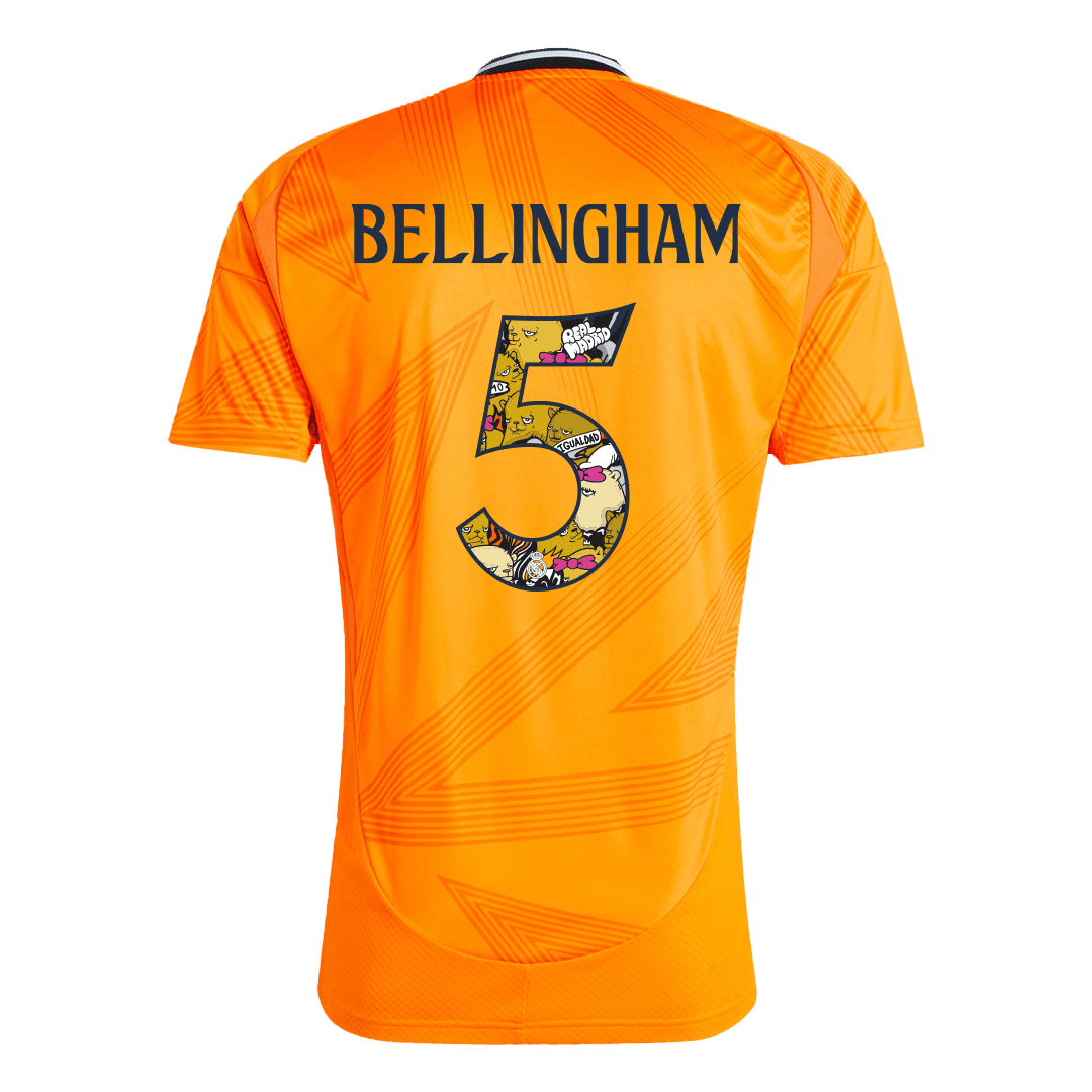 BELLINGHAM #5 Męska koszulka wyjazdowa Real Madrid 2024/25 - Bear Champ Font - Topowe Koszulki Pilkarskie Sklep Internetowy