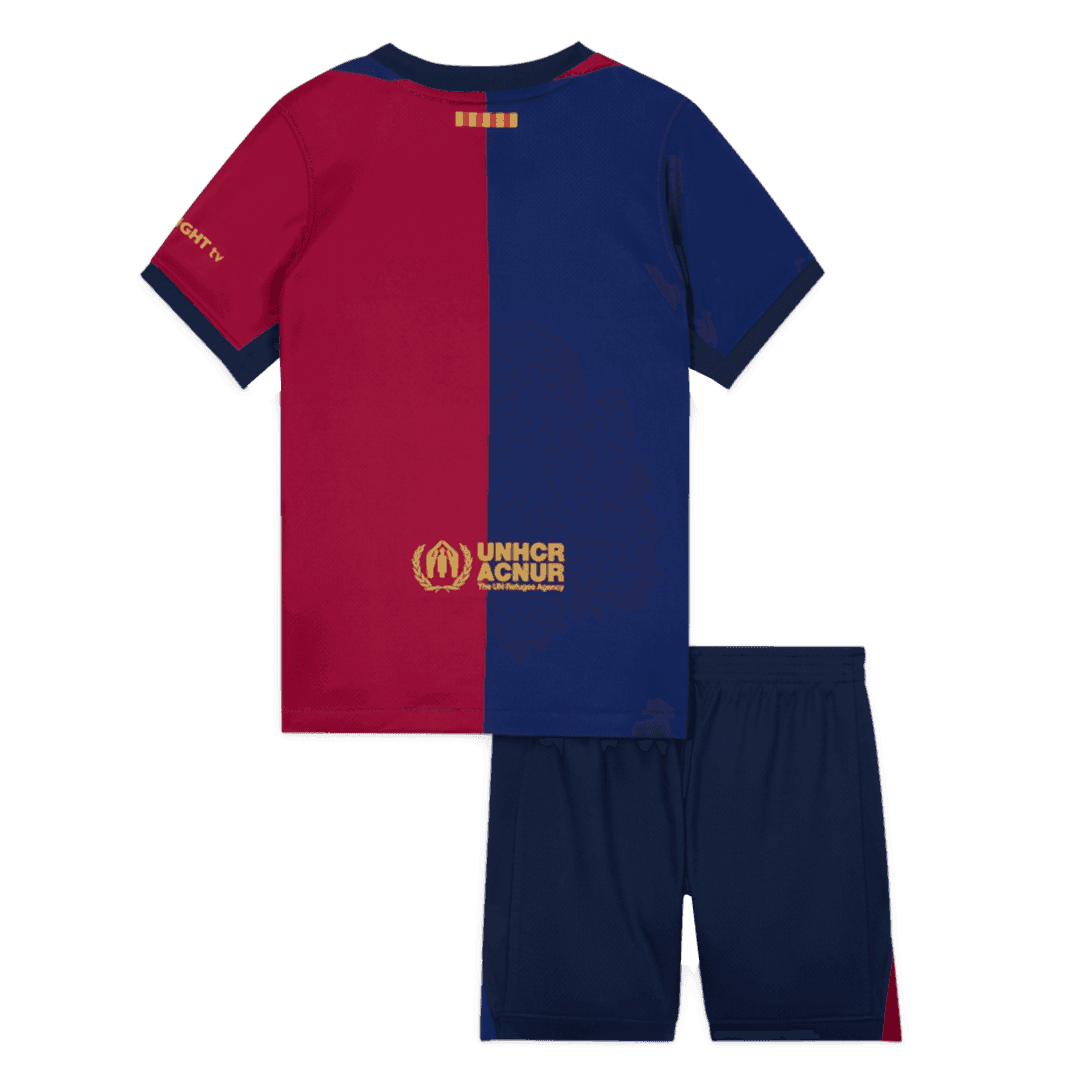 Dziecięcy Strój Domowy Barcelona 2024/25 (Koszulka + Spodenki) - Spotify Logo Without Text - Topowe Koszulki Pilkarskie Sklep Internetowy