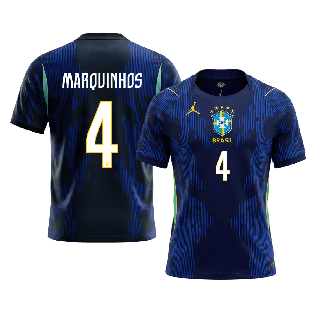 Męska koszulka Brazylii wyjazdowa MARQUINHOS #4 - Mundial 2026