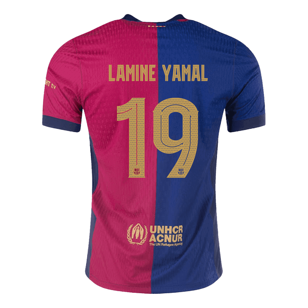 Męska Wersja zawodnika LAMINE YAMAL #19 Barcelona Home Wysokiej jakości koszulka piłkarska 2024/25 - UCL - Slim Fit - Topowe Koszulki Pilkarskie Sklep Internetowy