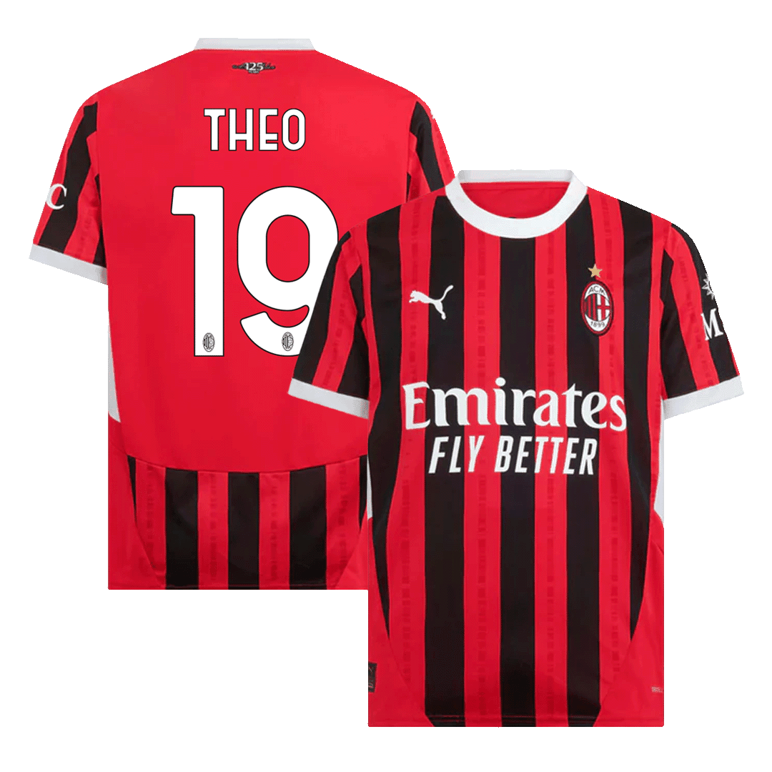 THEO #19 Męska koszulka domowa AC Milan 2024/25 - Topowe Koszulki Pilkarskie Sklep Internetowy