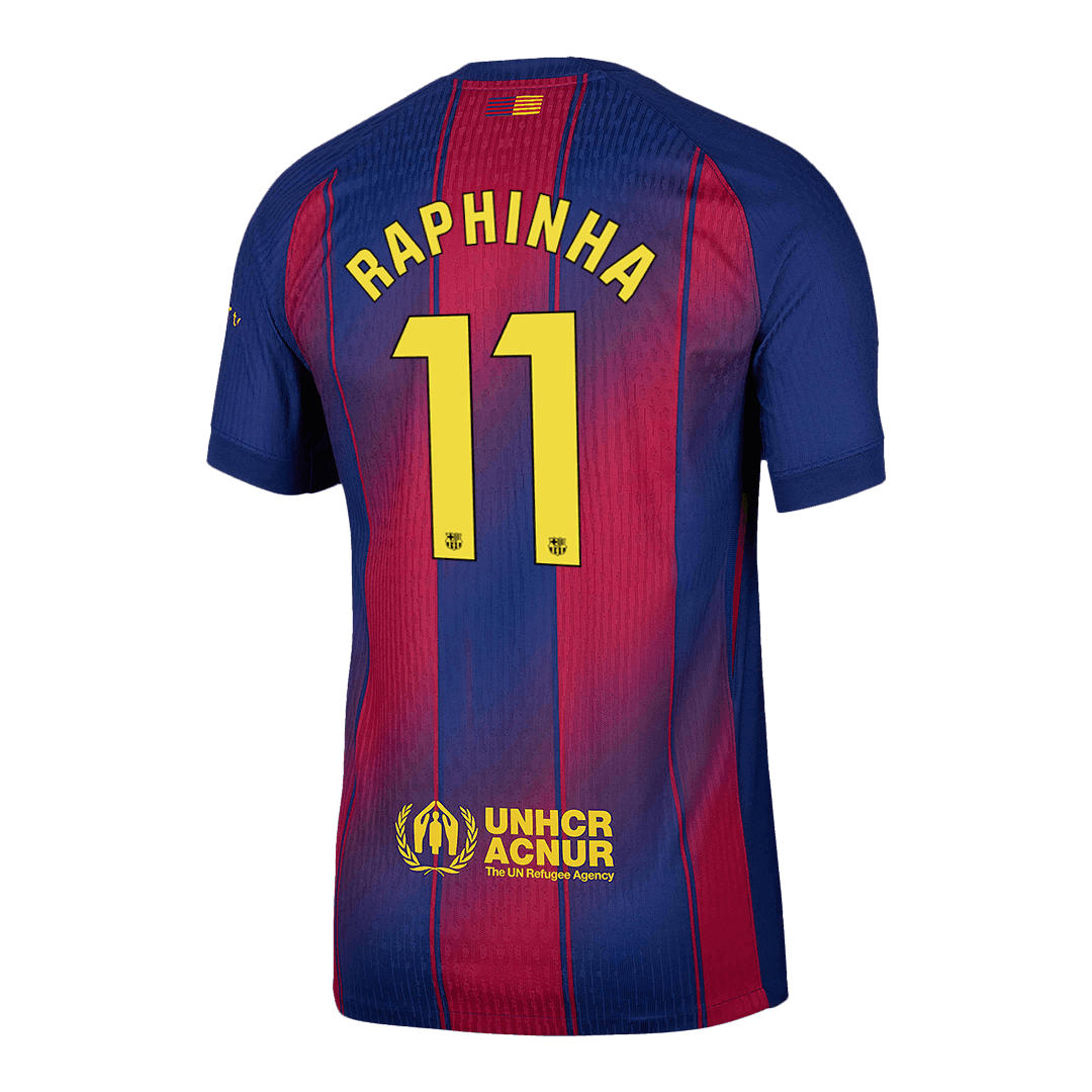 Męska Koszulka Domowa Barcelona RAPHINHA #11 Wersja Piłkarska 2025/26 - Slim Fit - Topowe Koszulki Pilkarskie Sklep Internetowy