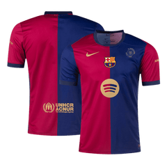 Męska koszulka piłkarska Barcelona Home 2024/25 - 125th Anniversary (Spotify Logo Without Text) - Topowe Koszulki Pilkarskie Sklep Internetowy