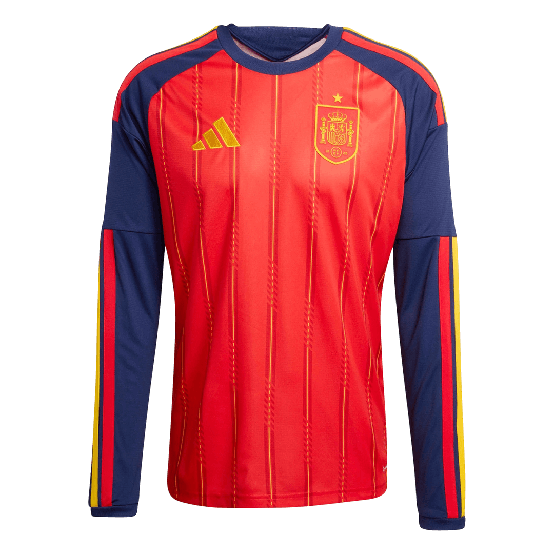 Męska Koszulka Domowa Spain 2026 z Długim Rękawem - World Cup