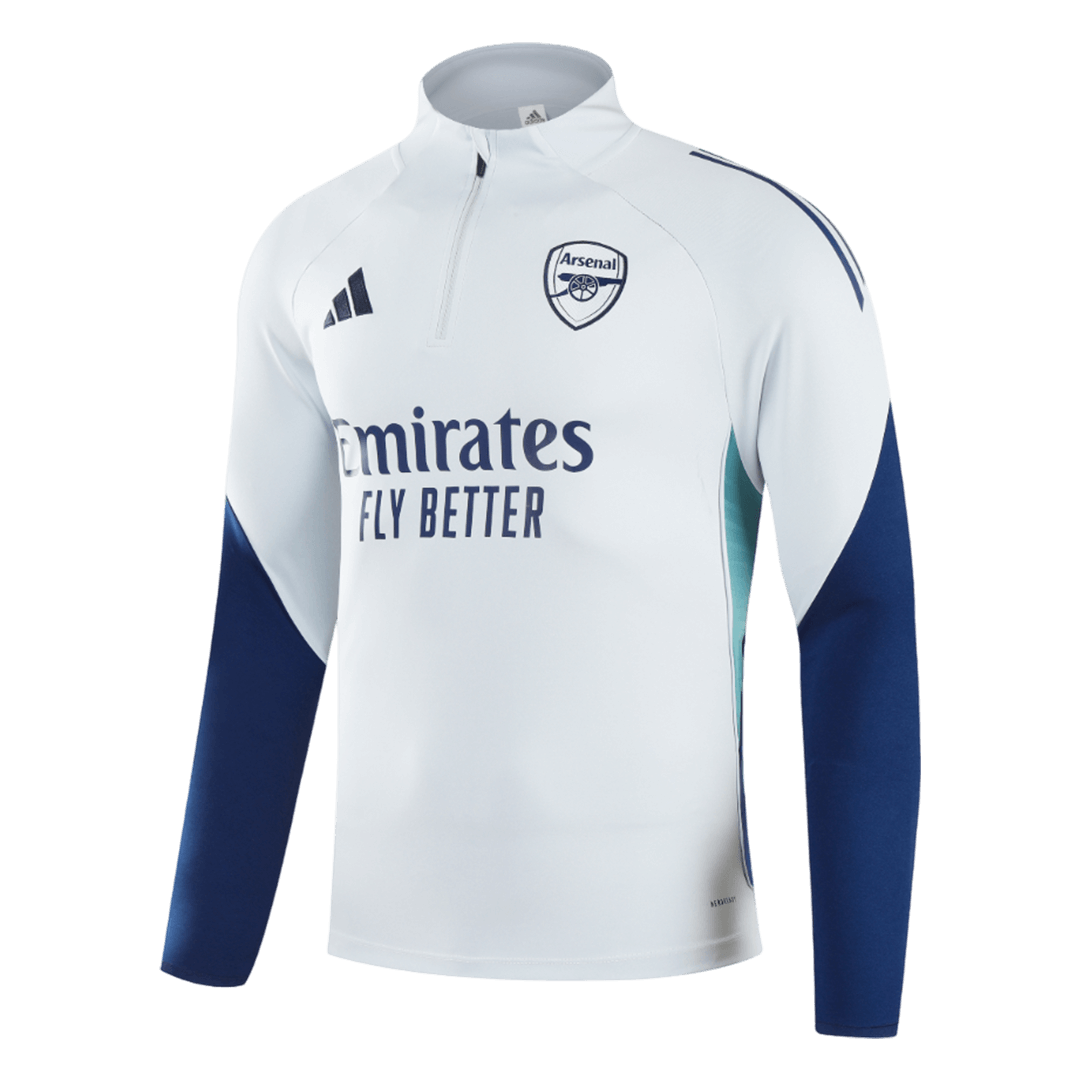 Męski Zestaw Treningowy Arsenal (Kurtka+Spodnie) 2025/26 – Biały (zamek 1/2)