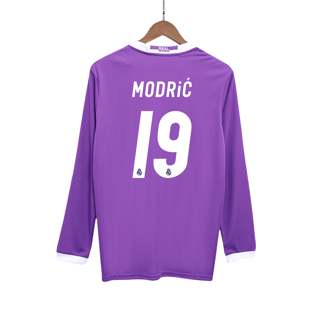 Męska Koszulka Retro Wyjazdowa Real Madrid MODRIĆ #19 2016/17 z Długim Rękawem - Topowe Koszulki Pilkarskie Sklep Internetowy
