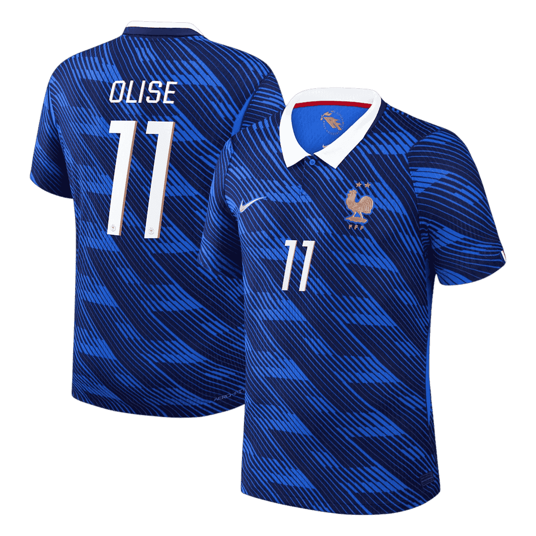 Męska Koszulka Domowa France OLISE #11 Wersja Piłkarska - Mundial 2026 - Slim Fit