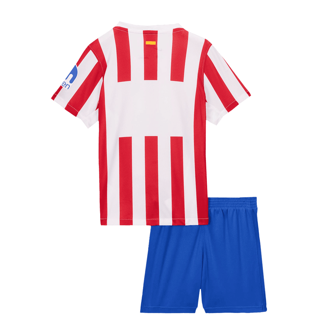 Dziecięcy Zestaw Domowy Atletico Madryt (Koszulka+Spodenki) 2025/26 - Topowe Koszulki Pilkarskie Sklep Internetowy