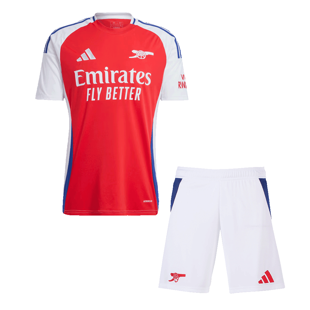 Męska Wysokiej jakości zestaw koszulek piłkarskich Arsenal Home (koszulka + spodenki) 2024/25 - Topowe Koszulki Pilkarskie Sklep Internetowy
