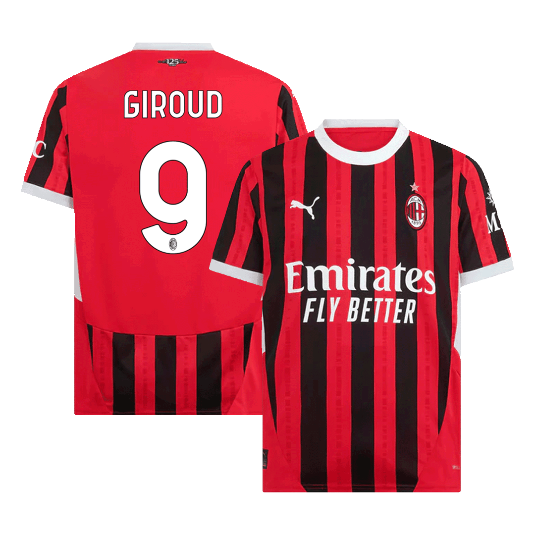 GIROUD #9 Męska koszulka domowa AC Milan 2024/25 - Topowe Koszulki Pilkarskie Sklep Internetowy