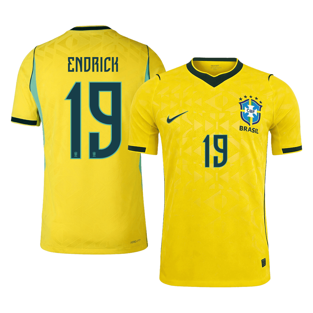 Męska koszulka Brazylii domowa ENDRICK #19 wersja zawodnicza - Mundial 2026