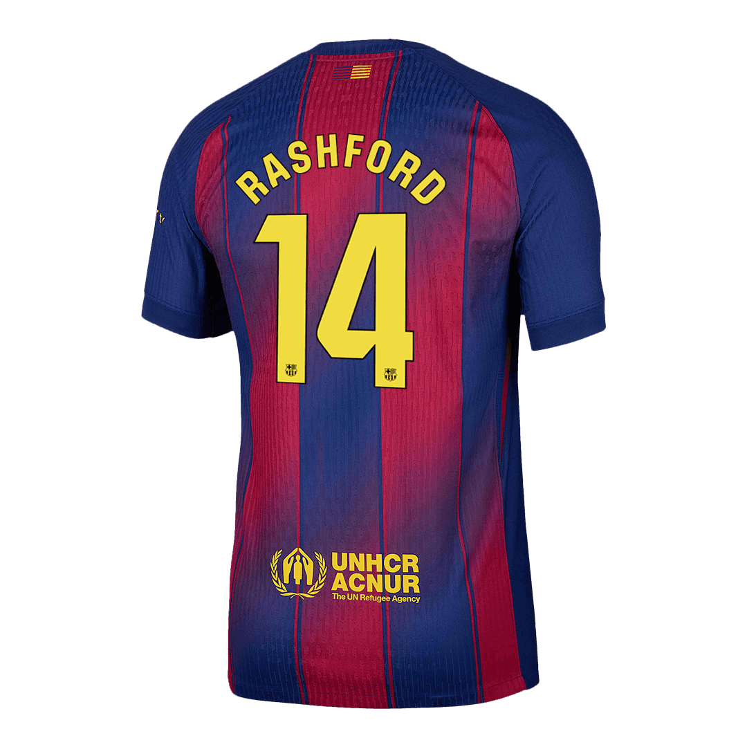 Męska Koszulka Domowa Barcelona RASHFORD #14 Wersja Piłkarska 2025/26 - Slim Fit - Topowe Koszulki Pilkarskie Sklep Internetowy