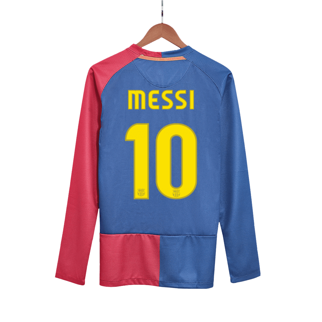 Koszulka Retro Domowa Barcelona MESSI #10 Długi Rękaw 2008/09 - UCL Final - Topowe Koszulki Pilkarskie Sklep Internetowy