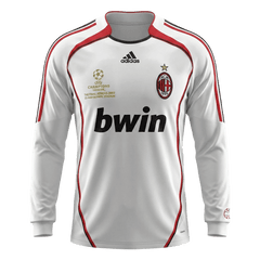 Męska Koszulka Retro Wyjazdowa AC Milan 2006/07 z Długim Rękawem
