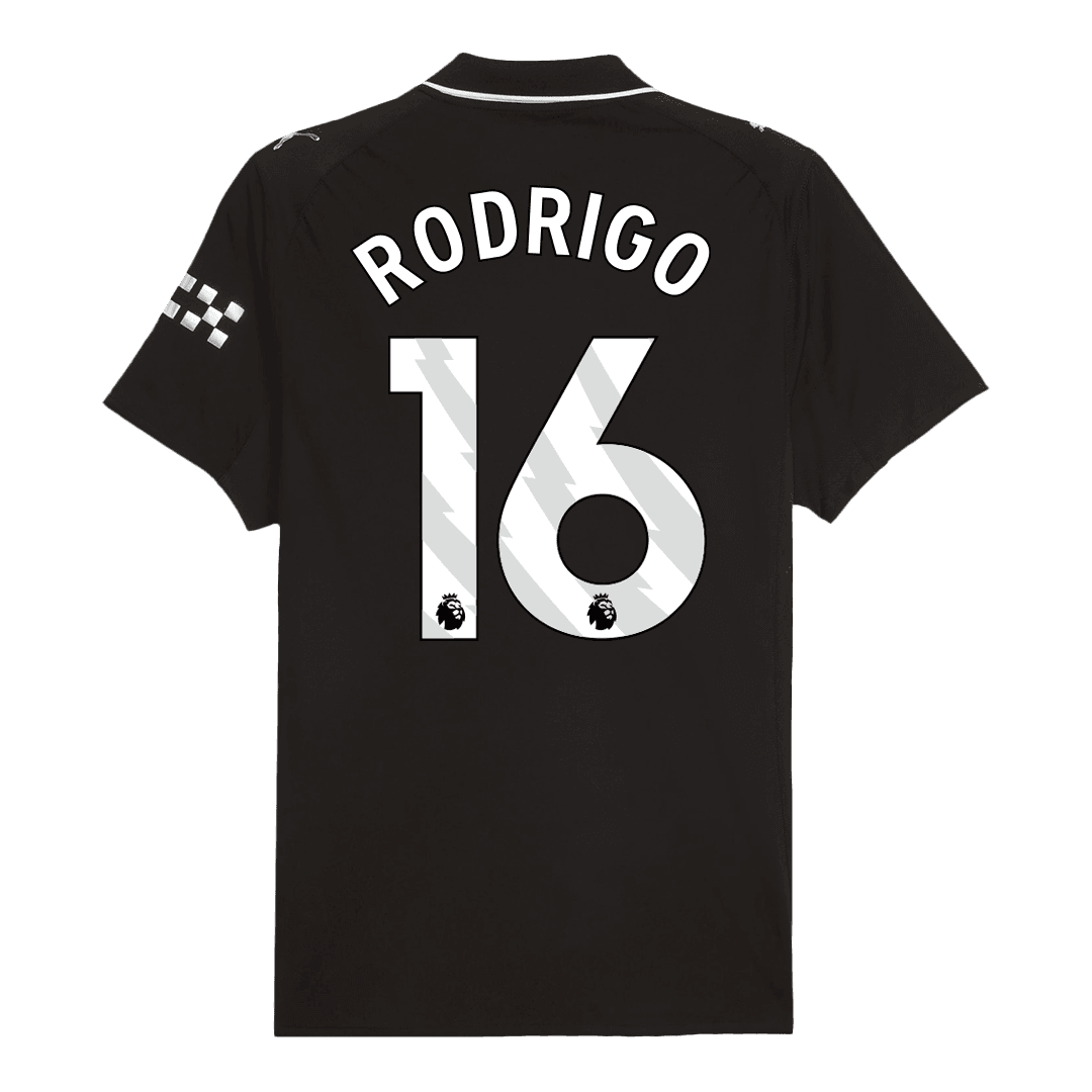 Męska Koszulka Wyjazdowa Manchester City RODRIGO #16 Wersja Piłkarska 2025/26 - Slim Fit - Topowe Koszulki Pilkarskie Sklep Internetowy