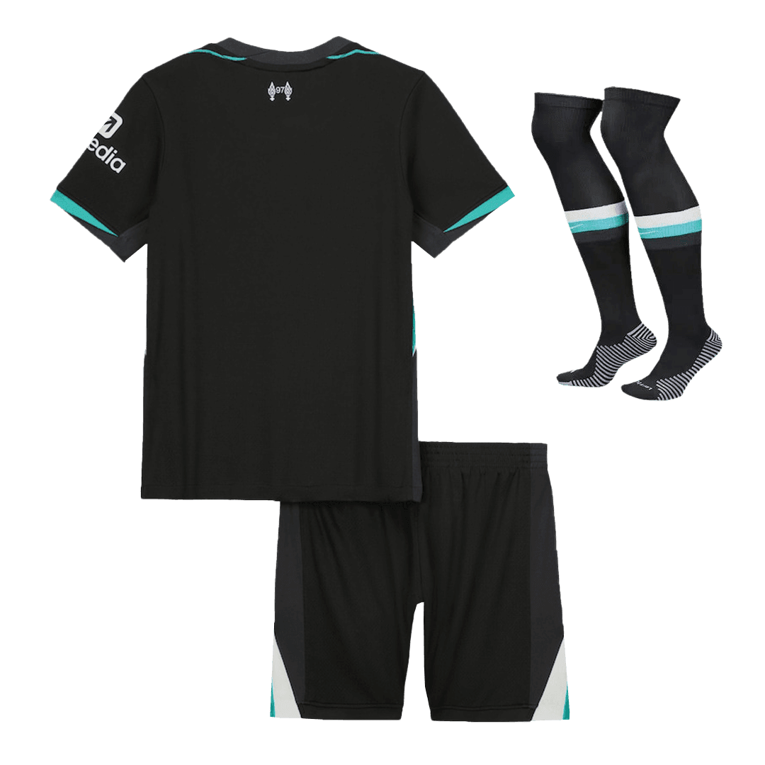 Koszulka piłkarska dla dzieci Liverpool Away Kit (Koszulka + Szorty + Skarpetki) 2024/25 - Topowe Koszulki Pilkarskie Sklep Internetowy