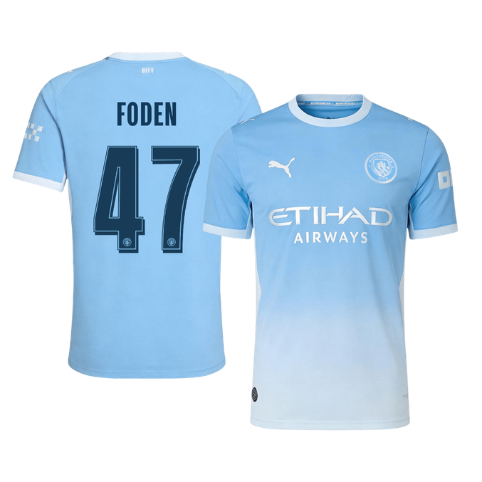Męska koszulka Manchesteru City domowa FODEN #47 wersja zawodnicza 2026/27 - UCL