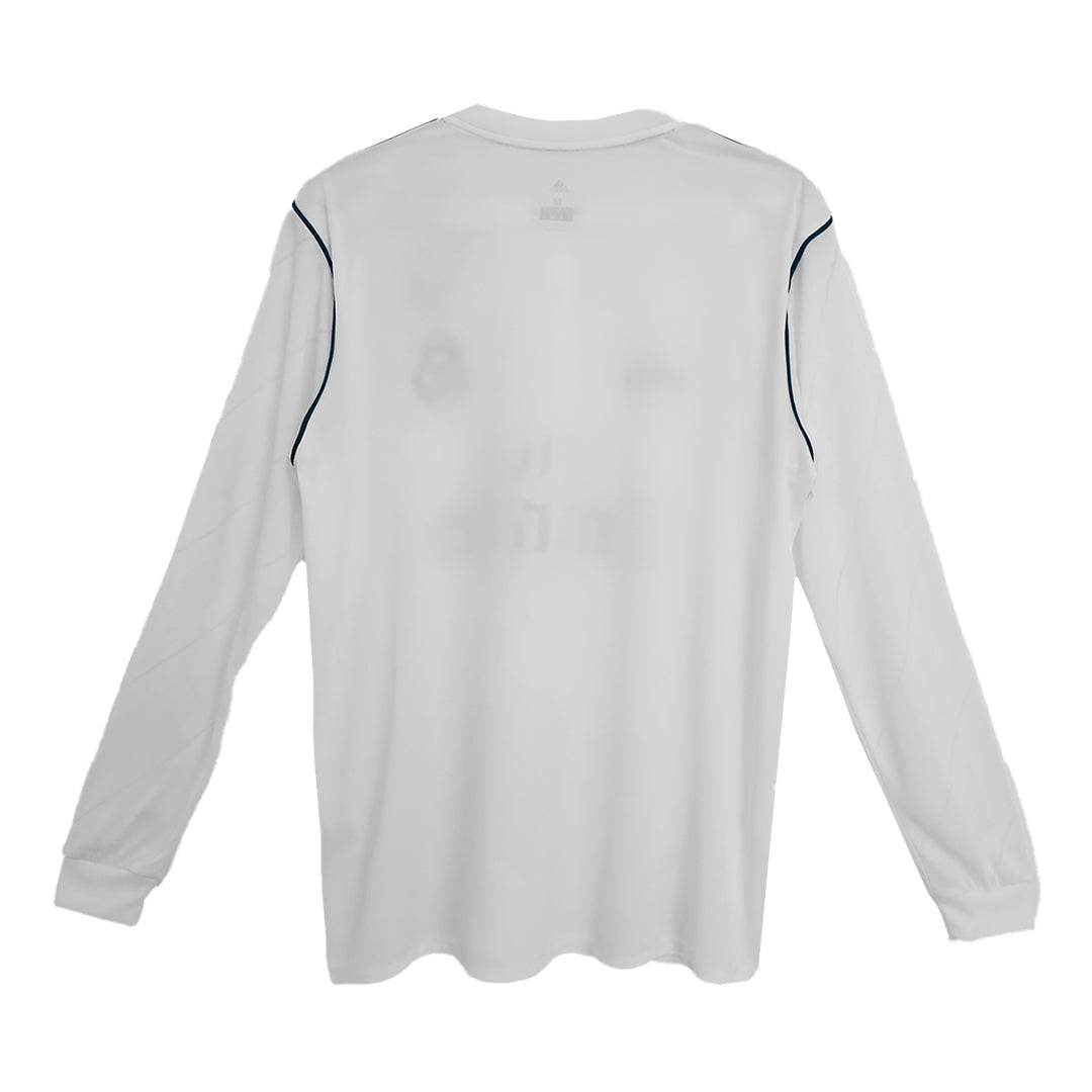 Męska Koszulka Retro Domowa Real Madrid 2017/18 z Długim Rękawem - Topowe Koszulki Pilkarskie Sklep Internetowy