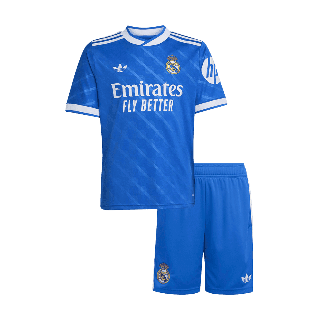 Dziecięcy Zestaw Trzecia Wyjazdowa Real Madrid (Koszulka+Spodenki) 2025/26 - Topowe Koszulki Pilkarskie Sklep Internetowy