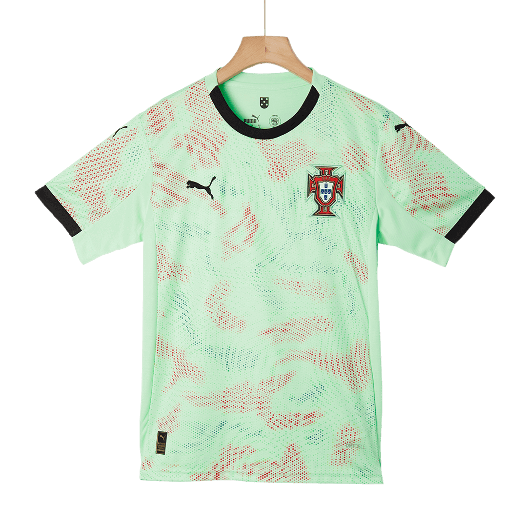 Męska Koszulka Wyjazdowa Portugalia 2025 Zielona - Women's Euro - Topowe Koszulki Pilkarskie Sklep Internetowy