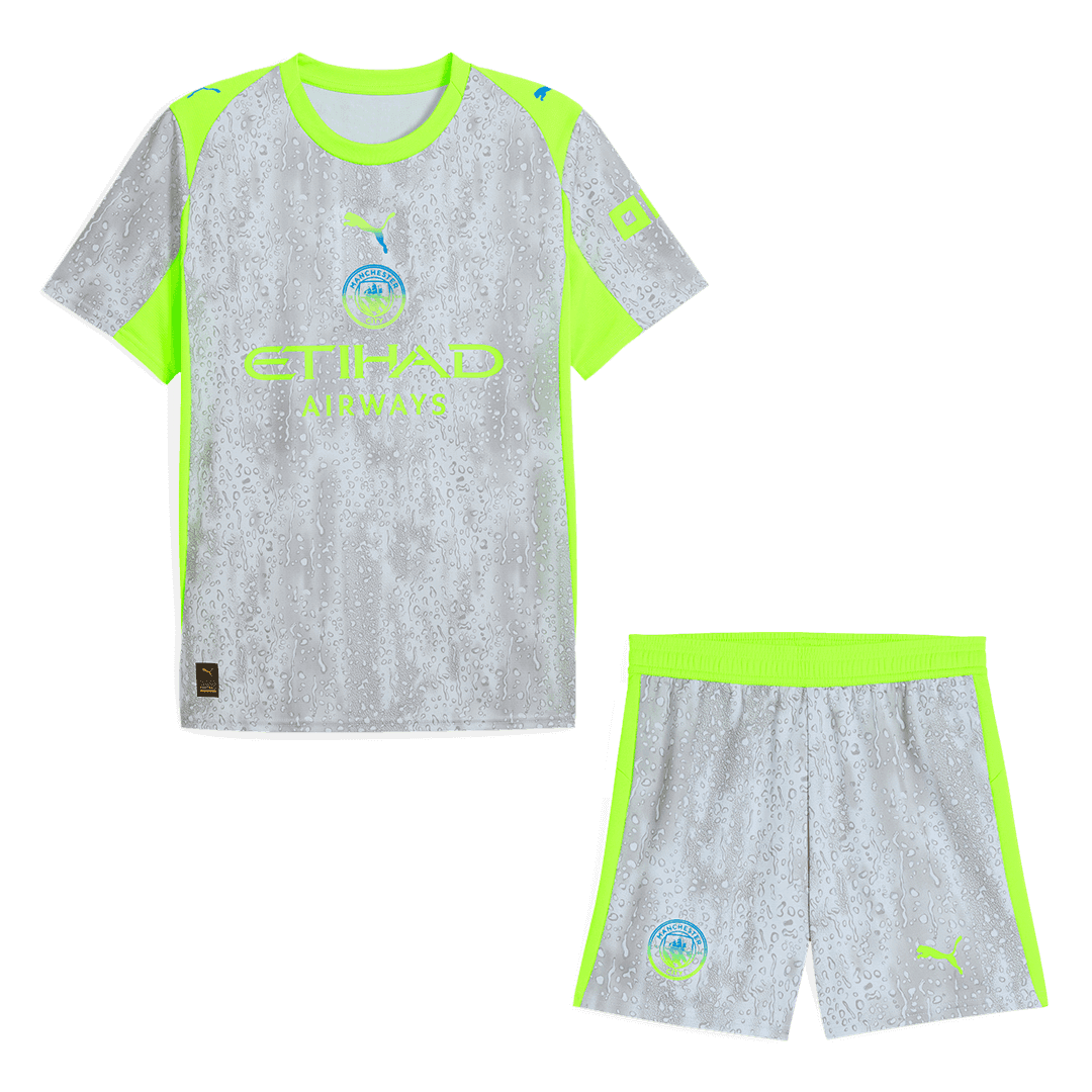Męski Zestaw Trzecia Wyjazdowa Manchester City (Koszulka+Spodenki) 2025/26 - Topowe Koszulki Pilkarskie Sklep Internetowy