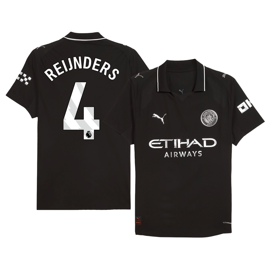 Męska Koszulka Wyjazdowa Manchester City REIJNDERS #4 Wersja Piłkarska 2025/26 - Slim Fit