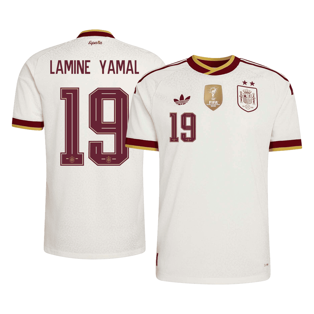 Męska koszulka Hiszpanii Champion Edition wyjazdowa LAMINE YAMAL #19 wersja zawodnicza - Mundial 2026