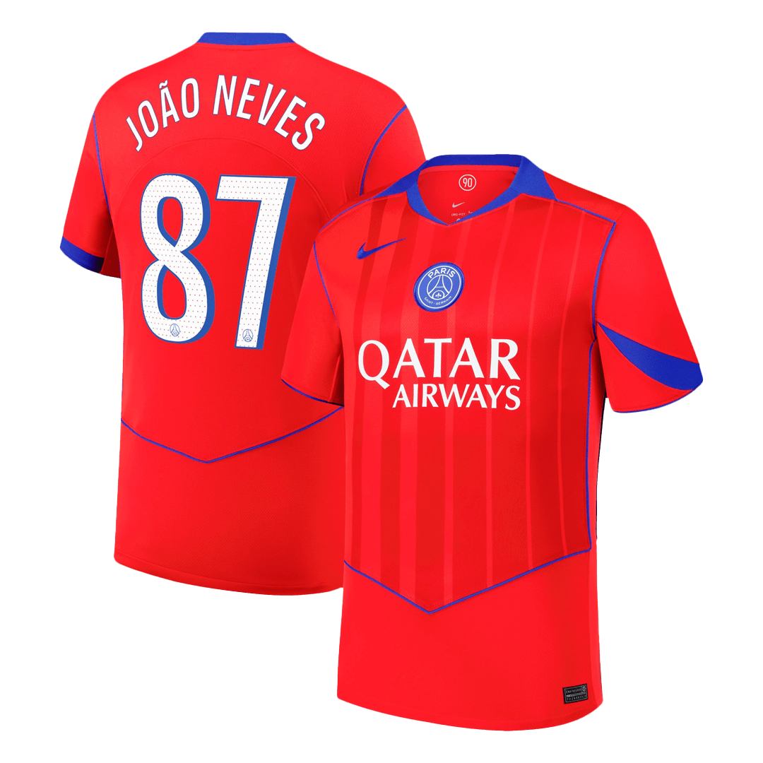 Męska Koszulka Trzecia Wyjazdowa PSG JOÃO NEVES #87 2025/26