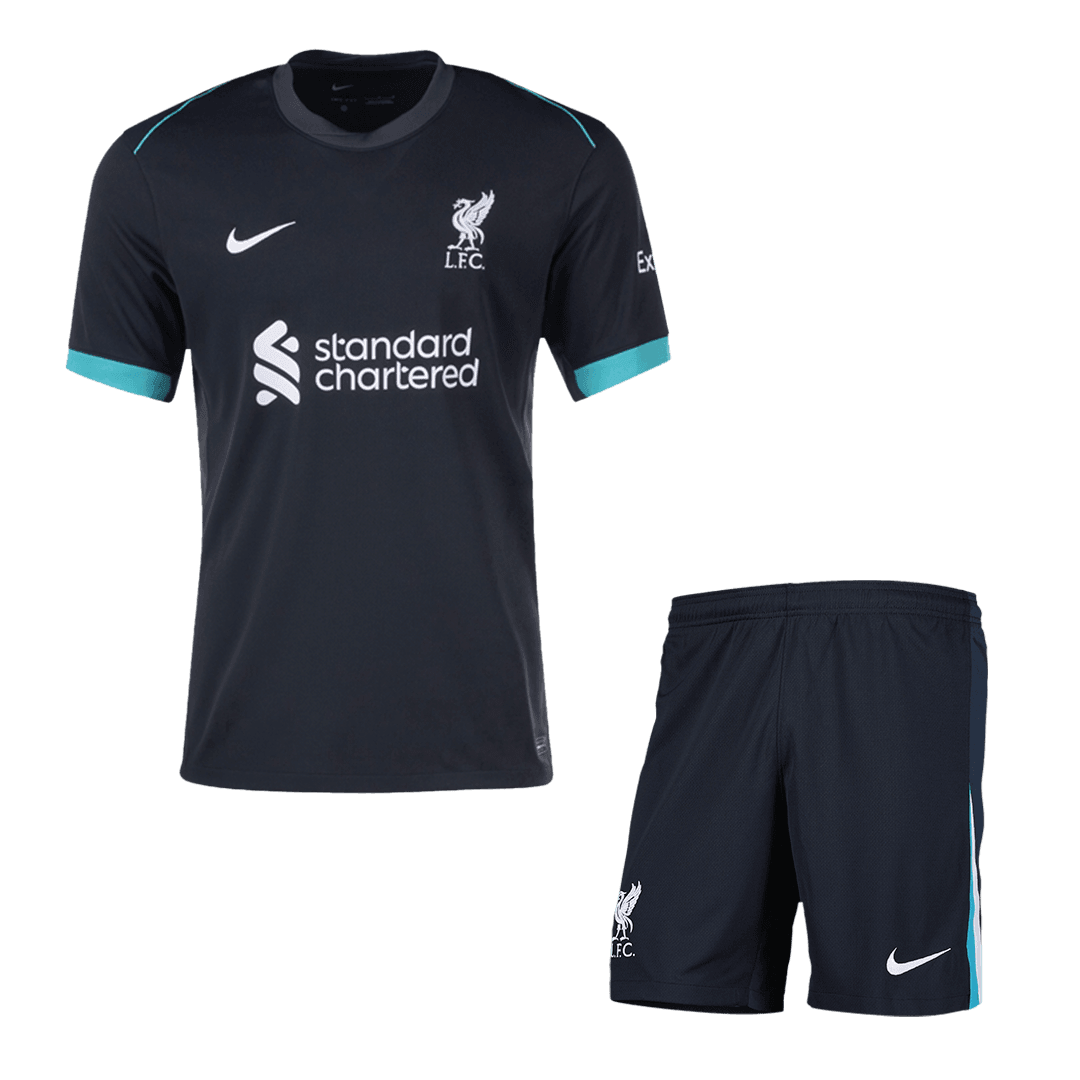 Koszulka piłkarska Liverpool Away (Koszulka+Szorty) 2024/25 - Topowe Koszulki Pilkarskie Sklep Internetowy