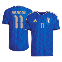 Męska Koszulka Domowa Italy RASPADORI #11 Wersja Piłkarska World Cup 2026 - Slim Fit