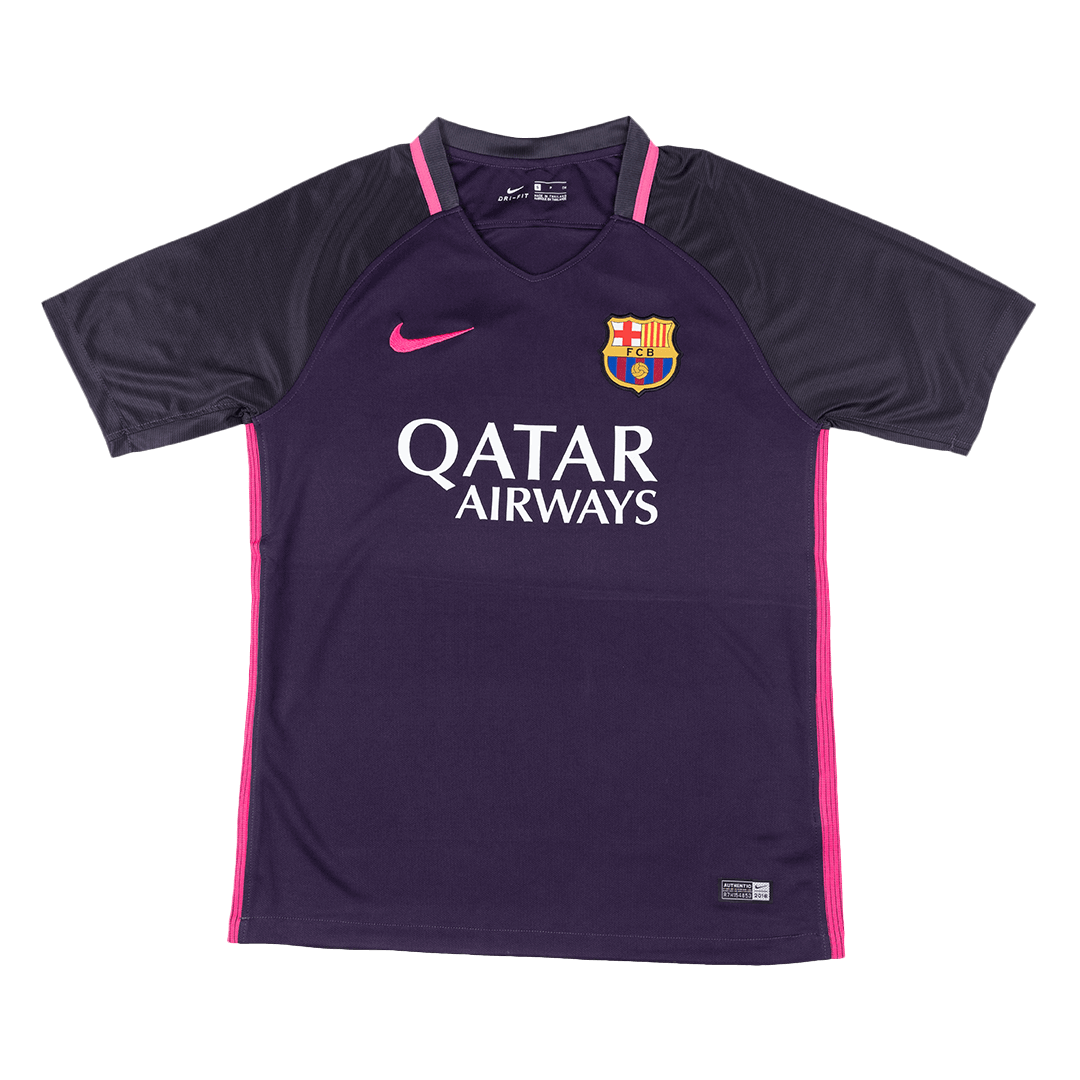 Męska Koszulka Retro Wyjazdowa Barcelona 2016/17