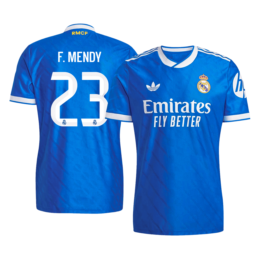 Męska Koszulka Trzecia Wyjazdowa Real Madrid F. MENDY #23 Wersja Piłkarska 2025/26 - Slim Fit