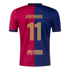 Męska Koszulka Domowa FC Barcelona RAPHINHA #11 2024/25 - UCL (Spotify Logo Without Text) - Topowe Koszulki Pilkarskie Sklep Internetowy