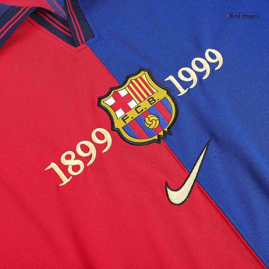 Koszulka Retro Domowa Barcelona KLUIVERT #9 1999/00 - 100th Anniversary - Topowe Koszulki Pilkarskie Sklep Internetowy