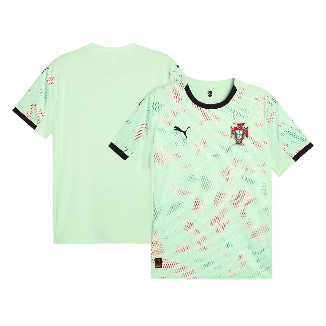 Męska Koszulka Wyjazdowa Portugalia 2025 Zielona - Women's Euro - Topowe Koszulki Pilkarskie Sklep Internetowy