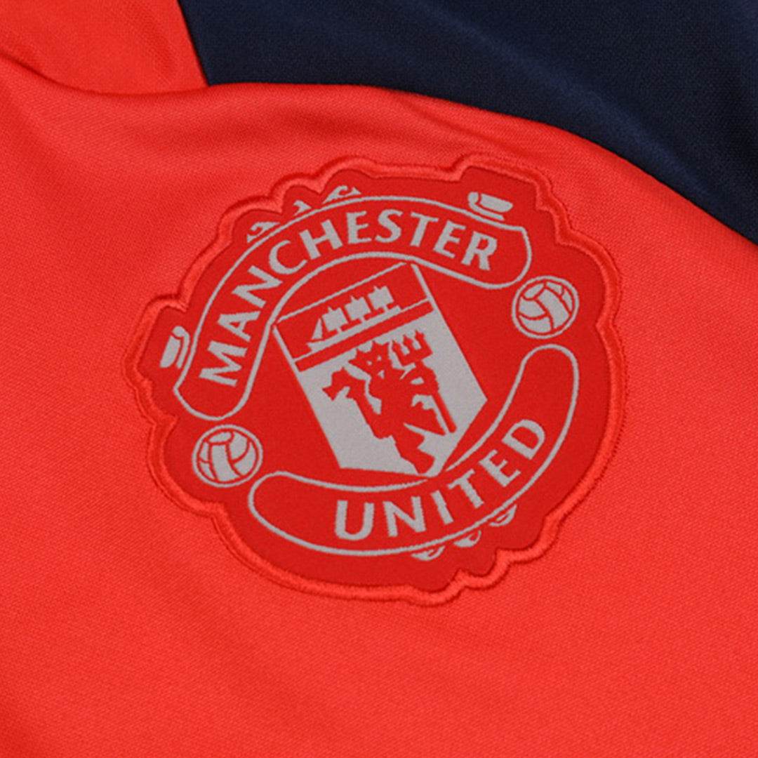 Męska Zestaw bluzy zapinanej na zamek Manchester United (top + spodnie) 2024/25 - Topowe Koszulki Pilkarskie Sklep Internetowy