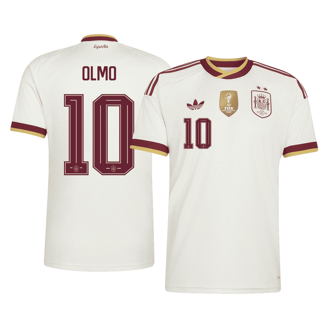 Męska koszulka Hiszpanii Champion Edition wyjazdowa OLMO #10 - Mundial 2026