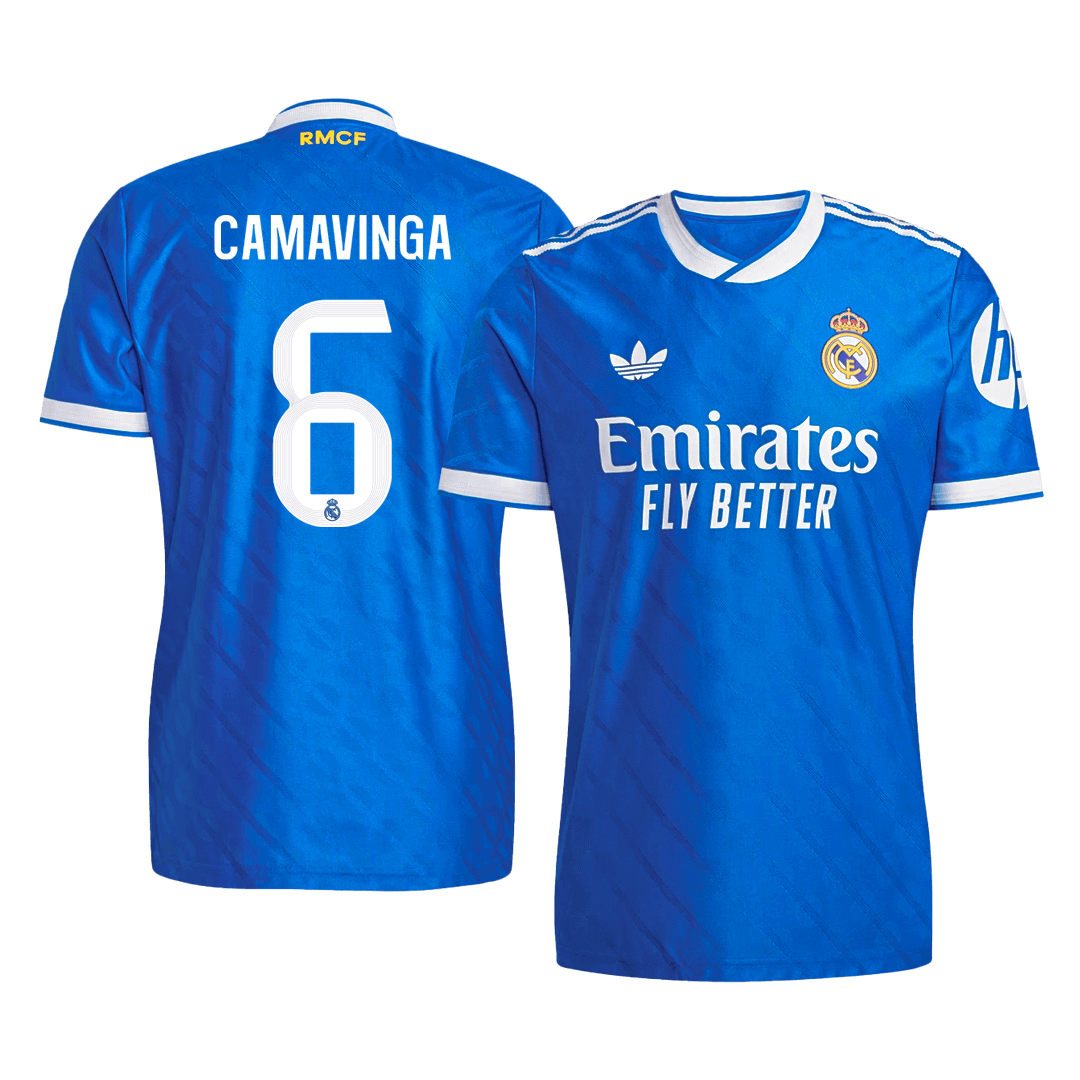 Real Madrid CAMAVINGA Auswärtstrikot für Herren, Ausweichtrikot Nr. 6, Saison 2025/26, Fußballversion – Slim Fit